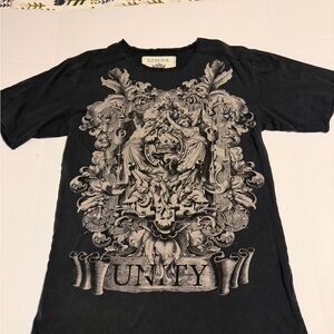 Xzavier Black Graphic Tee for Men